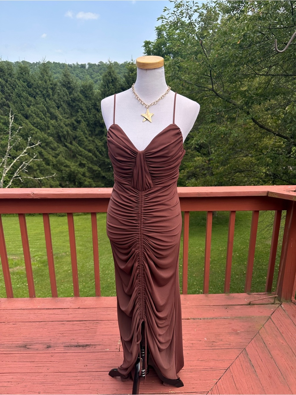 NWT! Zac Posen Jersey Draped Dress Espresso - Picture 2 of 10